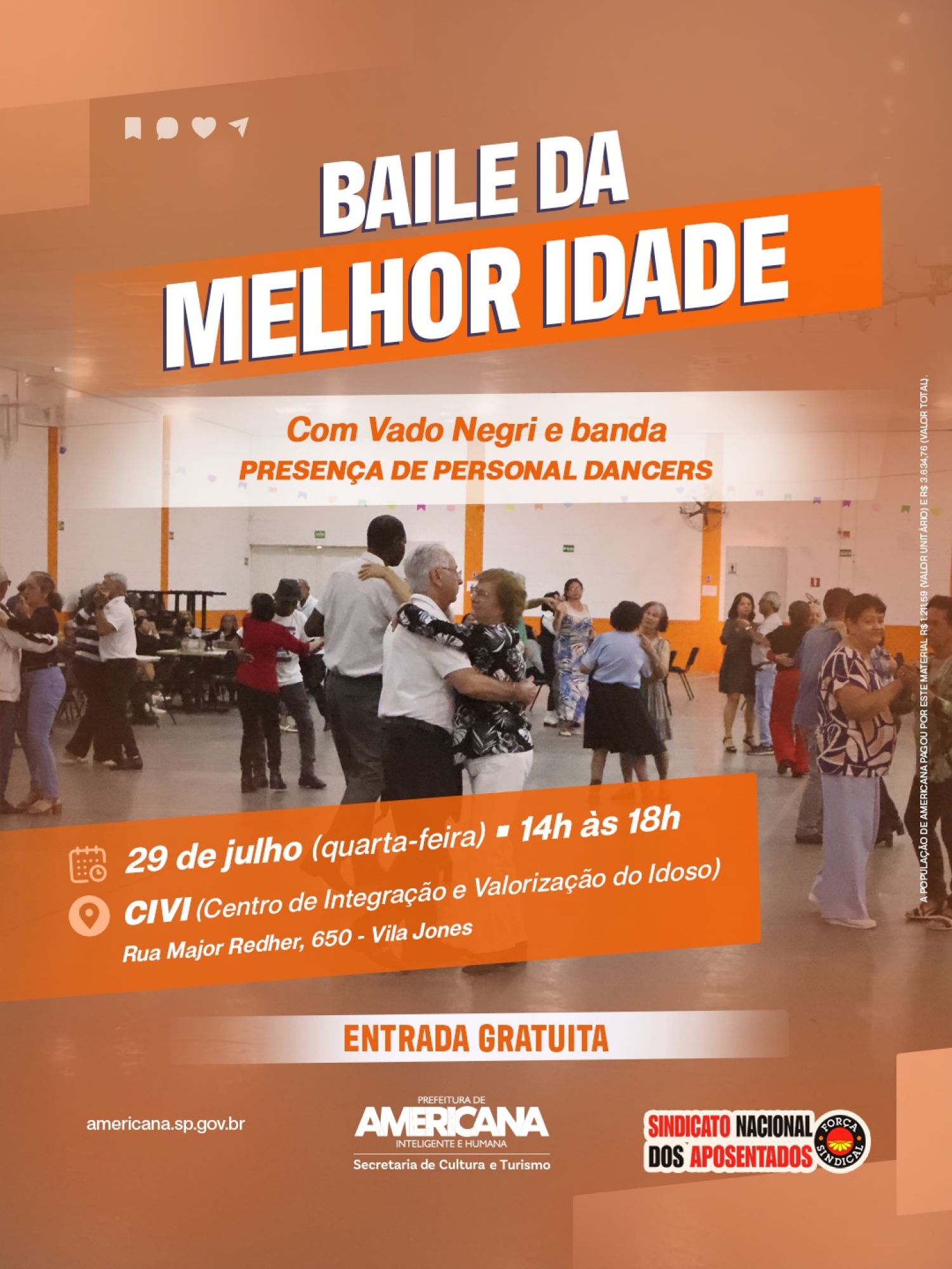 Baile da Melhor Idade acontece ao CIVI na próxima quarta-feira