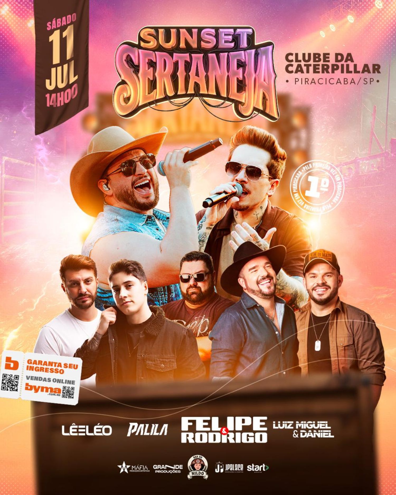 Sunset Sertaneja promete agitar Piracicaba com Felipe & Rodrigo e grandes atrações neste sábado